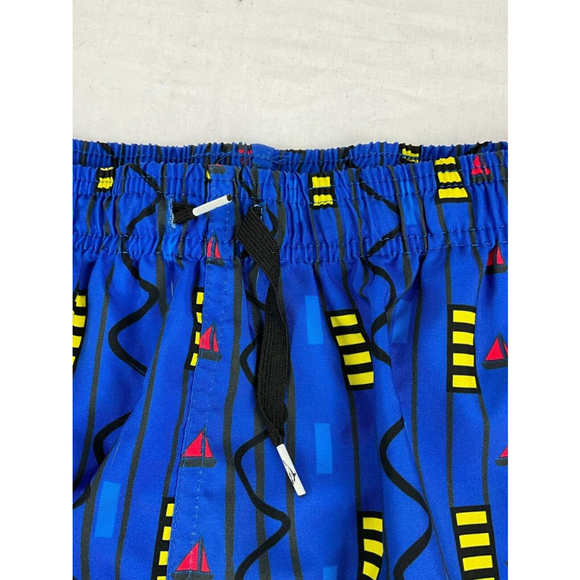 Men’s Dolfin Sailboat Print Swim Trunks Size XL Blue Elastic Waist Swimwear - Picture 3 of 4